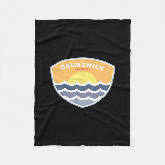 Brunswick Georgia Beach Ga Sunset Vacation Souveni Fleece Blanket (Front)