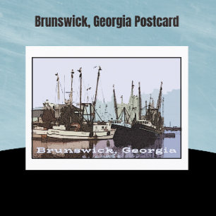 Brunswick, Georgia Coast Shrimp Boats Postcard