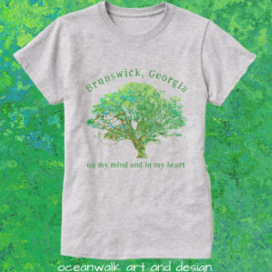 Brunswick Georgia Live Oak Tree T-Shirt