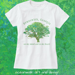 Brunswick Georgia Live Oak Tree T-Shirt