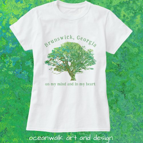 Brunswick Georgia Live Oak Tree T_Shirt