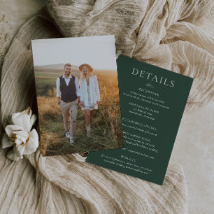 BRUNSWICK Green Wedding Photo Details Card