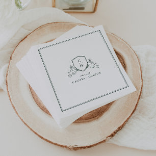 BRUNSWICK Monogram Crest Wedding Napkins