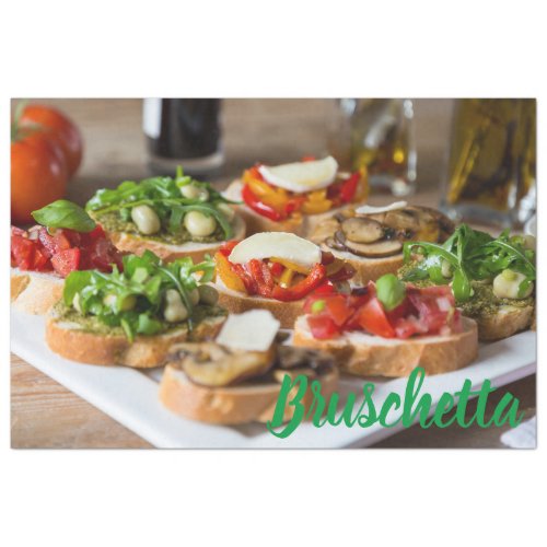 Bruschetta Antipasti with beans and arugula Tissue Paper