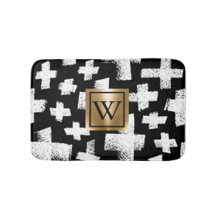 Brush Abstract Pattern Bath Mat