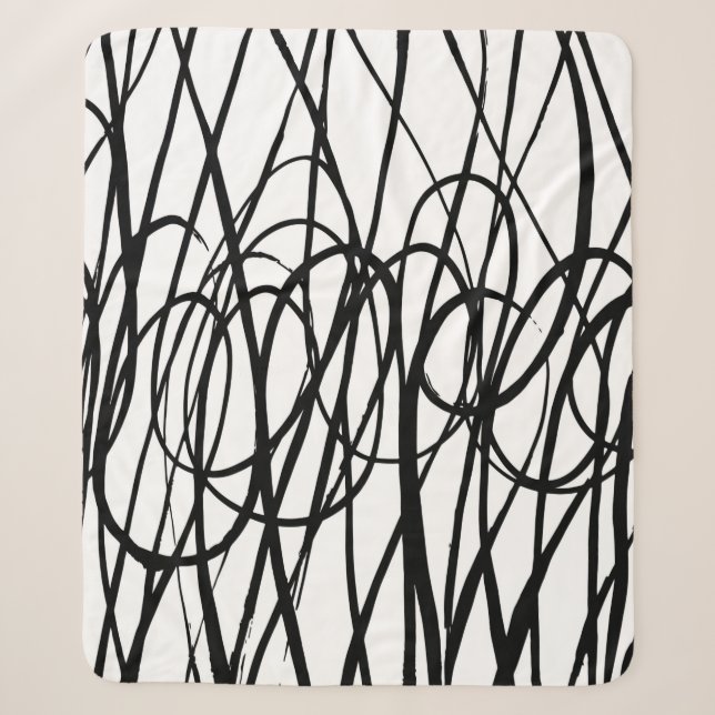 Brush abstract pattern. Grunge texture. Background Sherpa Blanket (Front)