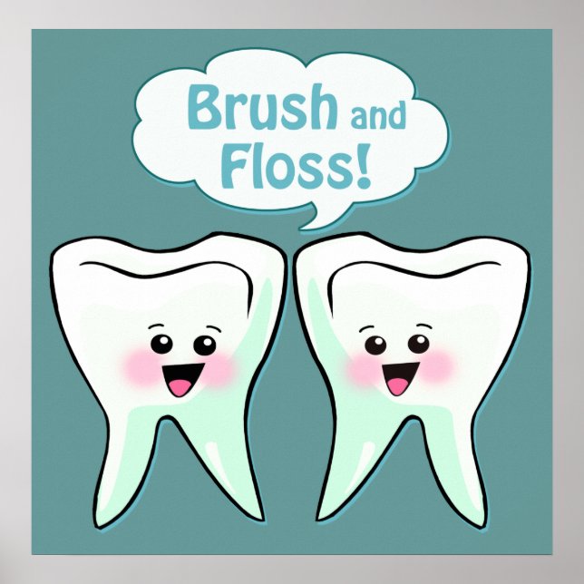 Brush and Floss Art Poster (Front)