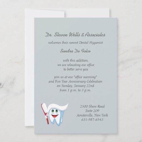Brush and Tooth Dental AnnouncementInvitation Invitation