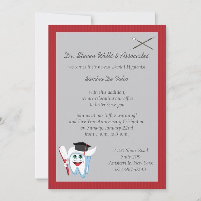 Brush and Tooth Dental Graduate Invitation (Front)