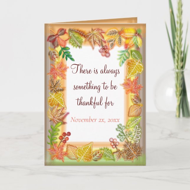 Brush Art of Fall Foliage For Thanksgiving Card (Front)