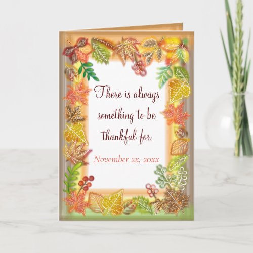 Brush Art of Fall Foliage For Thanksgiving Card