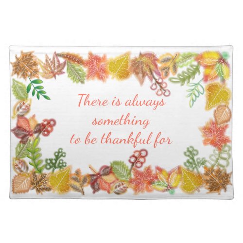 Brush Art of Fall Foliage For Thanksgiving Cloth Placemat