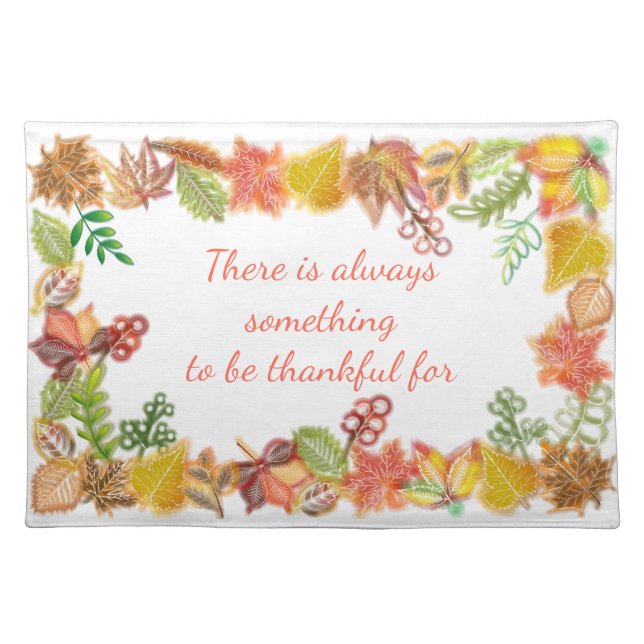 Brush Art of Fall Foliage For Thanksgiving Cloth Placemat (Front)
