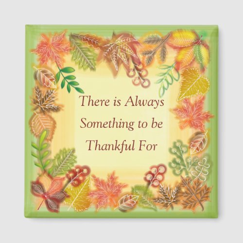 Brush Art of Fall Foliage for Thanksgiving Magnet