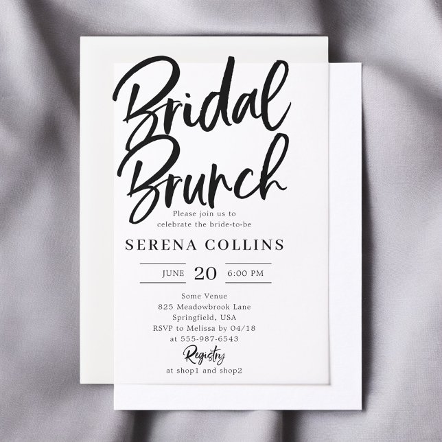 Brush Calligraphy Modern Bridal Brunch Vellum Invitations (Creator Uploaded)