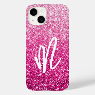 Brush Calligraphy Monogram Luxury Pink Ombre Case-Mate iPhone 14 Case