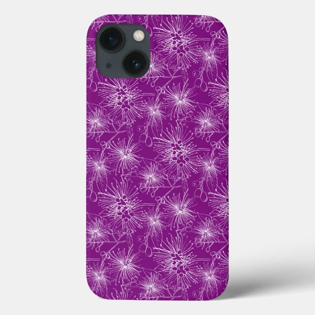 Brush cherry lilly-pilly floral purple iphone case (Back)