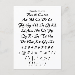 Brush Curve - Zazzle Font Sampler Sheet Postcard