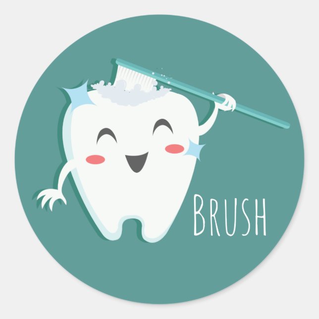 Brush Dentist (sheet of 20) Stickers (Front)
