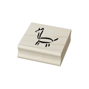 Brush Drawing Llama Alpaca Horse Animal Rubber Stamp