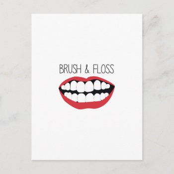 Brush & Floss Postcard by Windmilldesigns at Zazzle
