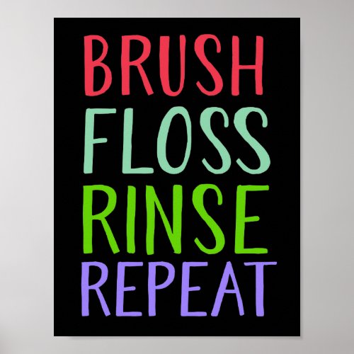 Brush Floss Rince Repeat Poster