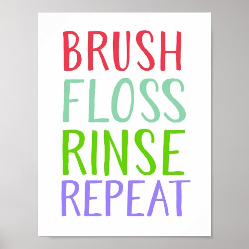 Brush Floss Rince Repeat Poster