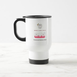 Brush, Floss, Smile Dentist Oral hygiene Travel Mug