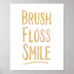 Brush Floss Smile Poster