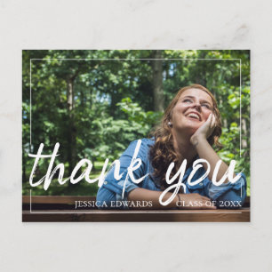 Brush Font Script 2026 Graduation Photo Thank You Postcard