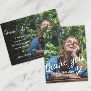 Brush Font Script 2026 Graduation Photo Thank You Postcard