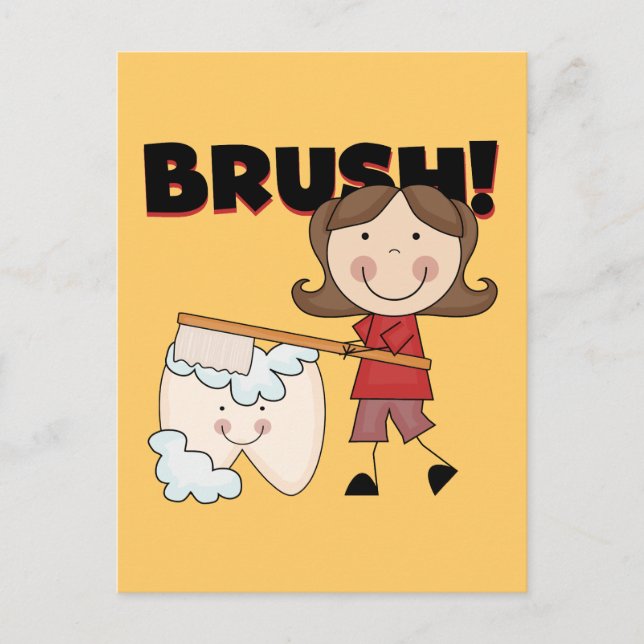 BRUSH - Girl With Tooth Tshirts and Gifts Postcard (Front)