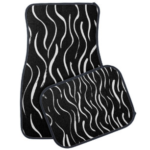 Brush grunge pattern. White and black.abstract,art Car Floor Mat