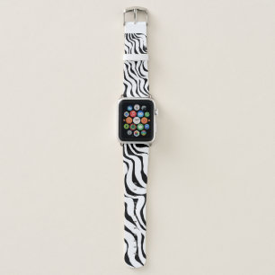 Brush grunge pattern. White and black vintage. abs Apple Watch Band