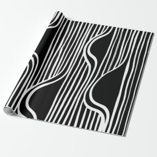 Brush grunge pattern. White and black vintage. abs Wrapping Paper