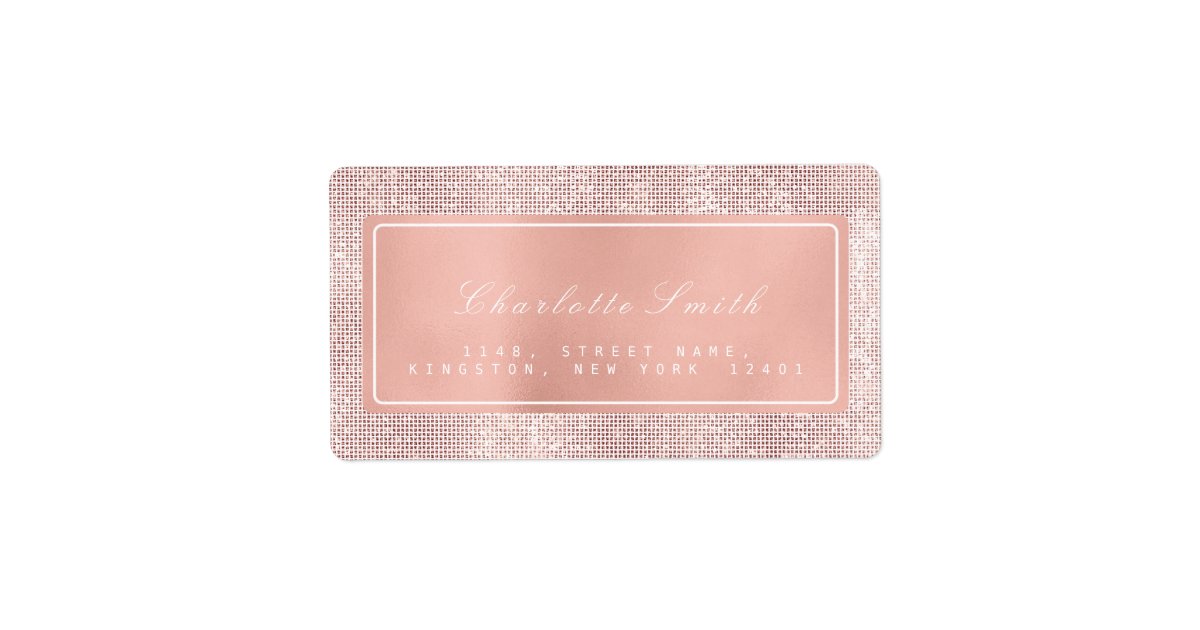 Rose Gold Return Address Labels