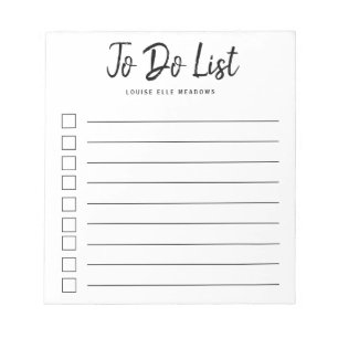 Brush Lettered Lined Personalized To Do List Notepad