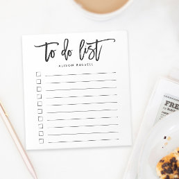 Brush Lettered Personalized To Do List Notepad