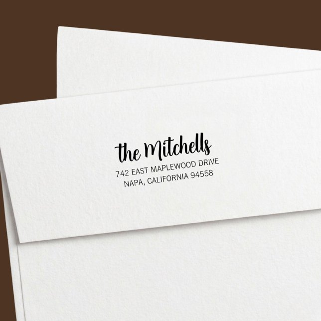 Brush Lettered Return Address Self-inking Stamp (Creator Uploaded)