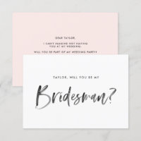 Brush Lettering Blush Will You Be My Bridesman