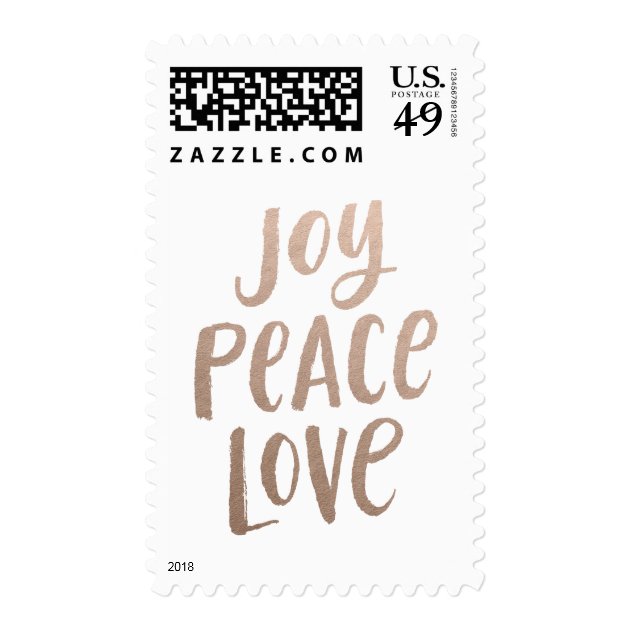 Brush Lettering Christmas Postage Stamp - Rose Gol