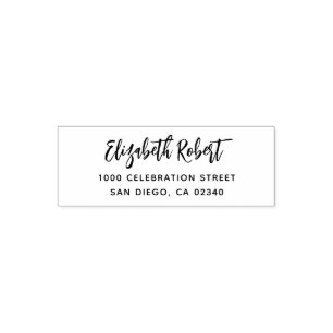 brush lettering custom name self-inking stamp