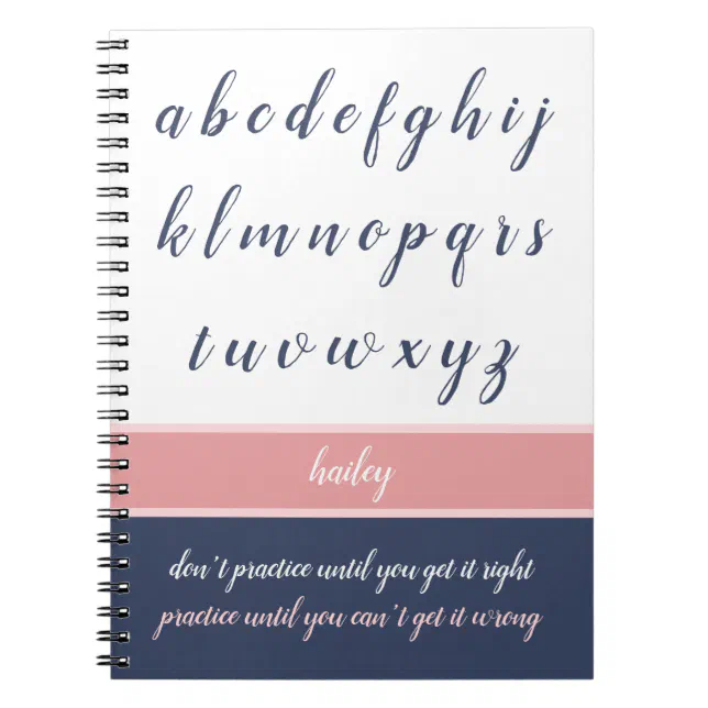Brush Lettering Hand Lettering Practice Alphabet Notebook | Zazzle