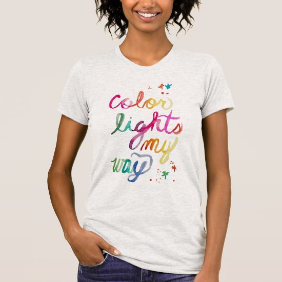 Brush Lettering Watercolor Script Rainbow Colorful T-Shirt