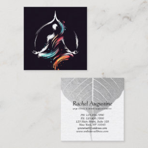 Brush Logo Yoga Meditation Instructor Reiki Master Square Business Card