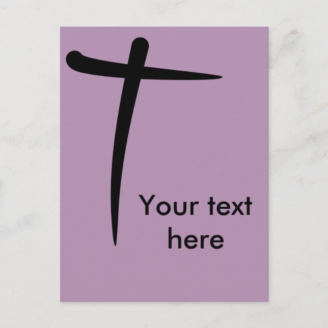 Brush Painted Cross Postcard (Front)