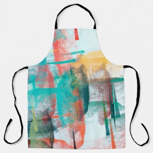 Brush painting. Artistic canvas mix unique form. O Apron