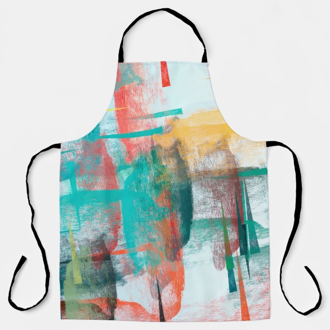 Brush painting. Artistic canvas mix unique form. O Apron (Front)