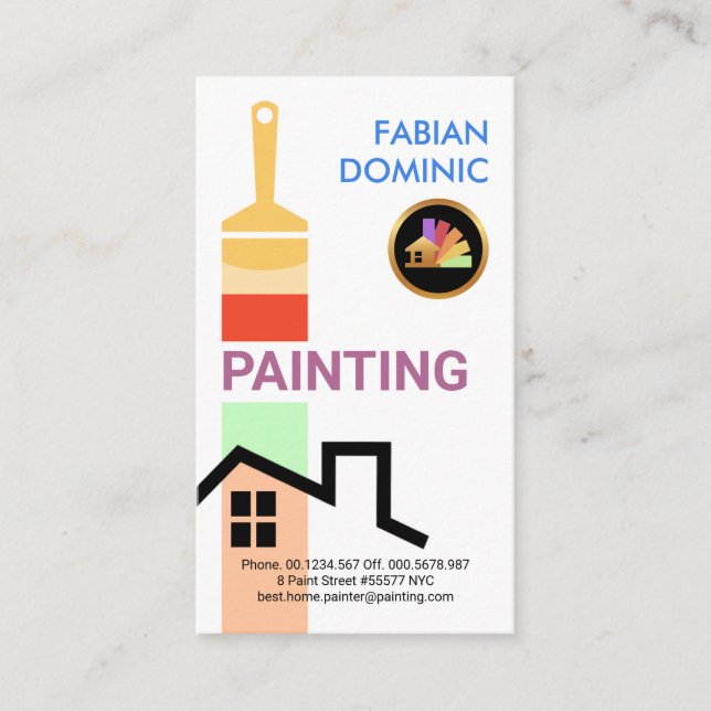 Brush Painting Home Colors Handyman Business Card (Front)