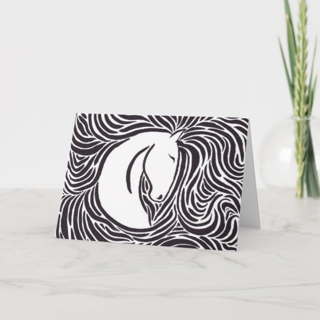 Brush Pen Horse Card (Front)